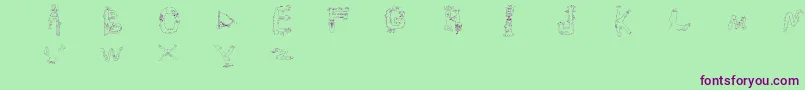 Monstros-Schriftart – Violette Schriften auf grünem Hintergrund
