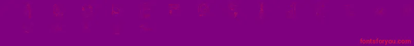 Monstros-Schriftart – Rote Schriften auf violettem Hintergrund