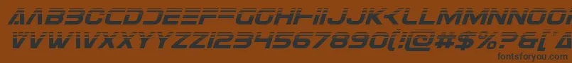 フォントEurofighterhalfital – 黒い文字が茶色の背景にあります
