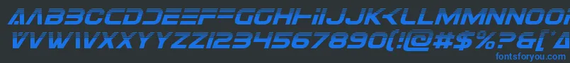 Eurofighterhalfital Font – Blue Fonts on Black Background