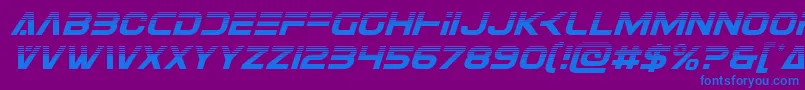 フォントEurofighterhalfital – 紫色の背景に青い文字