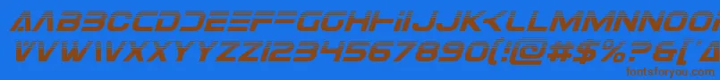 Шрифт Eurofighterhalfital – коричневые шрифты на синем фоне