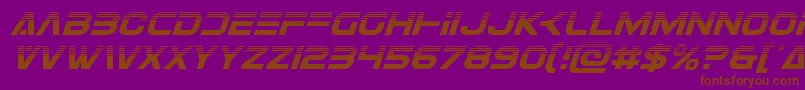 Шрифт Eurofighterhalfital – коричневые шрифты на фиолетовом фоне