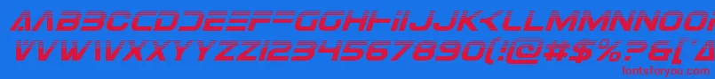 Eurofighterhalfital Font – Red Fonts on Blue Background