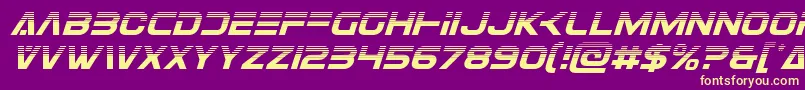 Eurofighterhalfital-Schriftart – Gelbe Schriften auf violettem Hintergrund