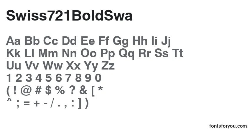 A fonte Swiss721BoldSwa – alfabeto, números, caracteres especiais