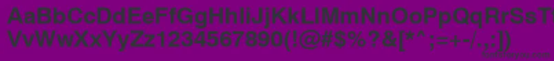 Swiss721BoldSwa-Schriftart – Schwarze Schriften auf violettem Hintergrund