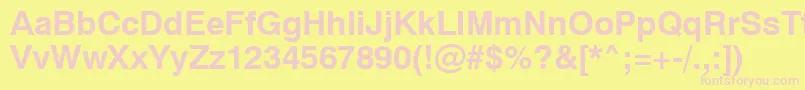 Swiss721BoldSwa Font – Pink Fonts on Yellow Background