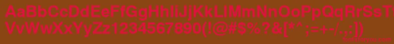 Swiss721BoldSwa Font – Red Fonts on Brown Background
