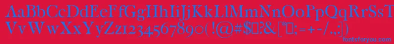 CaritaRegular Font – Blue Fonts on Red Background