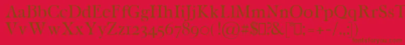 CaritaRegular Font – Brown Fonts on Red Background