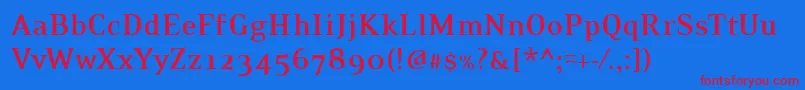 PfexecutiveBold Font – Red Fonts on Blue Background