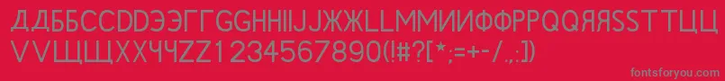RushinRegular Font – Gray Fonts on Red Background