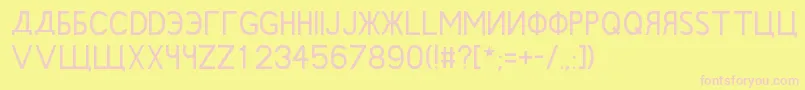 RushinRegular Font – Pink Fonts on Yellow Background
