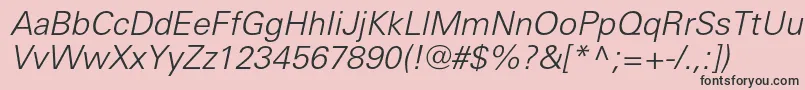 UniverslightcItalic Font – Black Fonts on Pink Background