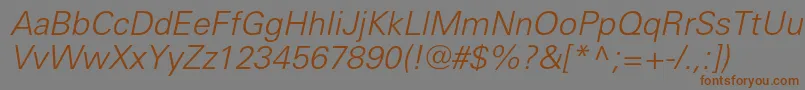 UniverslightcItalic Font – Brown Fonts on Gray Background