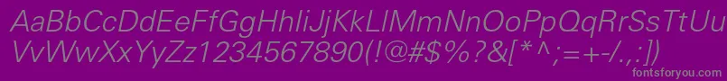 UniverslightcItalic Font – Gray Fonts on Purple Background