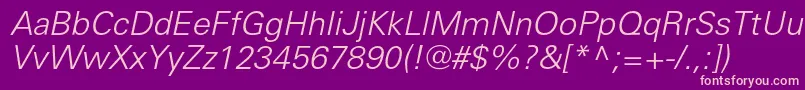 UniverslightcItalic Font – Pink Fonts on Purple Background