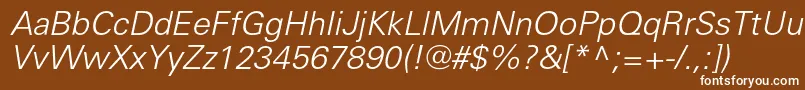 UniverslightcItalic Font – White Fonts on Brown Background