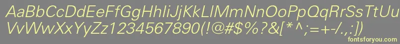 UniverslightcItalic Font – Yellow Fonts on Gray Background