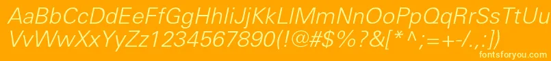 UniverslightcItalic Font – Yellow Fonts on Orange Background