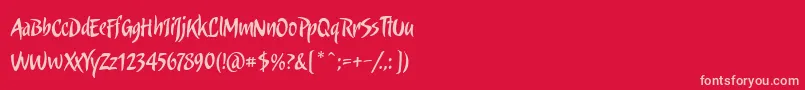 Candombe Font – Pink Fonts on Red Background