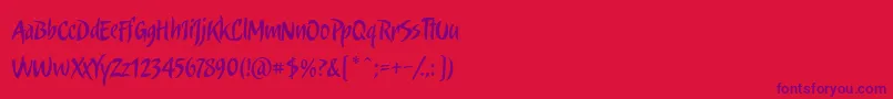 Candombe-Schriftart – Violette Schriften auf rotem Hintergrund