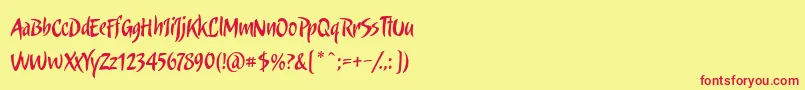 Candombe Font – Red Fonts on Yellow Background