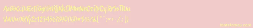 Candombe Font – Yellow Fonts on Pink Background
