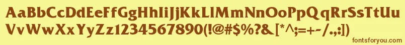 Frizquadrata ffy Font – Brown Fonts on Yellow Background