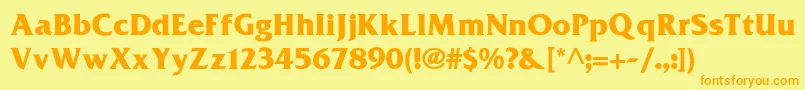 Fonte Frizquadrata ffy – fontes laranjas em um fundo amarelo