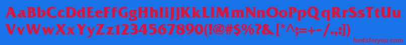 Frizquadrata ffy Font – Red Fonts on Blue Background