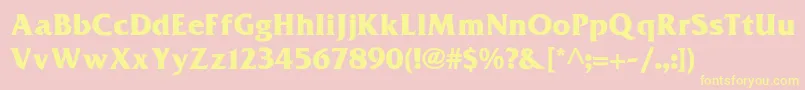 Подробнее о шрифте Frizquadrata ffy Шрифт Frizquadrata ffy – жёлтые шрифты на розовом фоне