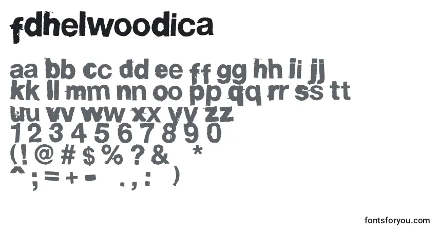 A fonte FdHelwoodica – alfabeto, números, caracteres especiais