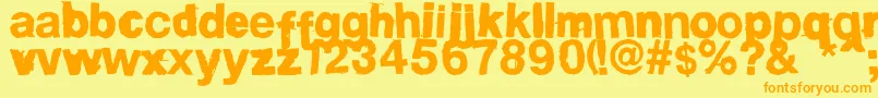FdHelwoodica Font – Orange Fonts on Yellow Background