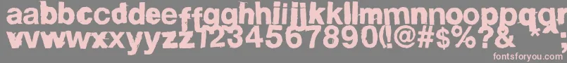 FdHelwoodica-Schriftart – Rosa Schriften auf grauem Hintergrund