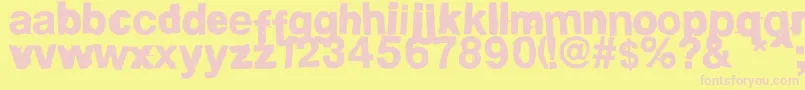 FdHelwoodica Font – Pink Fonts on Yellow Background