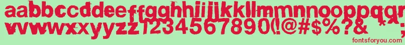 FdHelwoodica Font – Red Fonts on Green Background