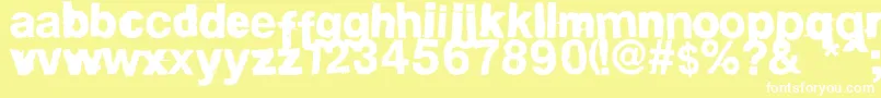 FdHelwoodica Font – White Fonts on Yellow Background