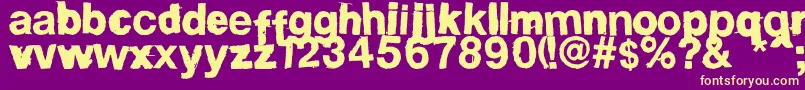 FdHelwoodica Font – Yellow Fonts on Purple Background