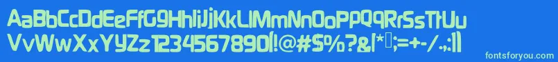 Gammaray Font – Green Fonts on Blue Background