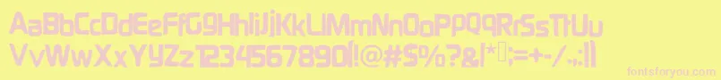 Gammaray Font – Pink Fonts on Yellow Background
