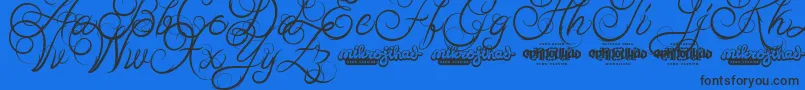 AbabilScriptDemo Font – Black Fonts on Blue Background