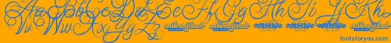 AbabilScriptDemo Font – Blue Fonts on Orange Background