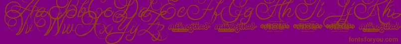 AbabilScriptDemo-Schriftart – Braune Schriften auf violettem Hintergrund