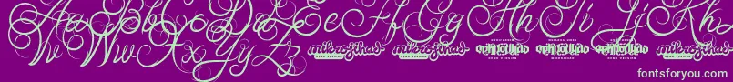 AbabilScriptDemo Font – Green Fonts on Purple Background