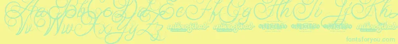 AbabilScriptDemo Font – Green Fonts on Yellow Background