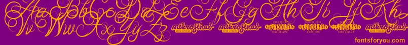 AbabilScriptDemo Font – Orange Fonts on Purple Background