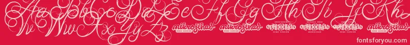 AbabilScriptDemo Font – Pink Fonts on Red Background