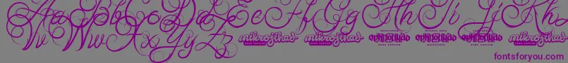 Weitere Informationen zur AbabilScriptDemo-Schriftart AbabilScriptDemo-Schriftart – Violette Schriften auf grauem Hintergrund